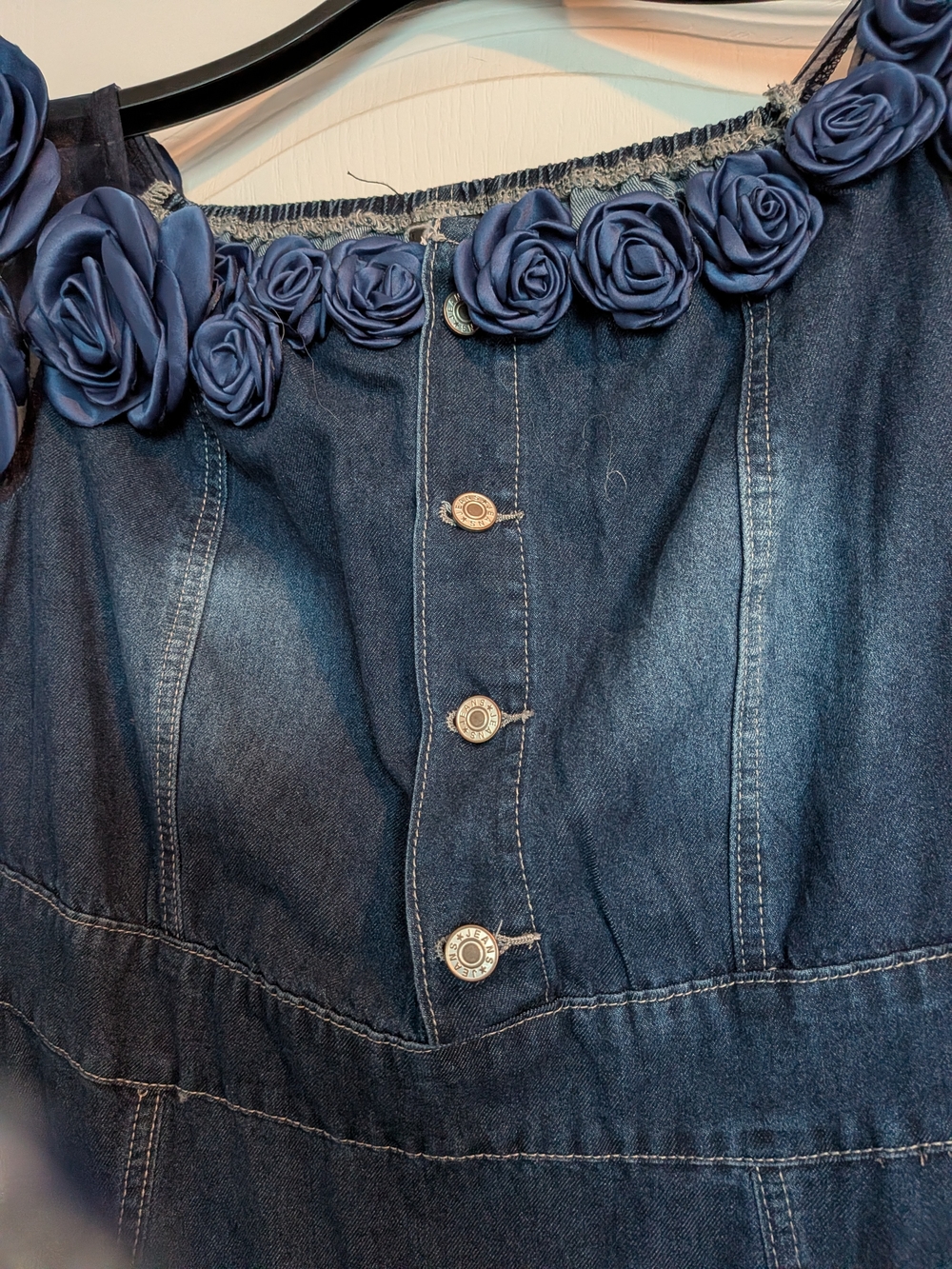 Blue Floral-Trim Maxi Dress - Unbranded - Picture 2 of 7